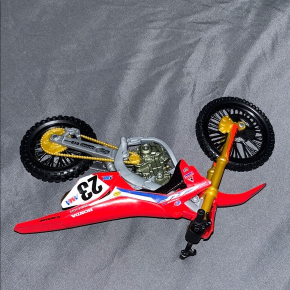 Red Racing Toy Motorcycle with Number 23 - Picture 2 of 3